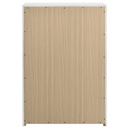 Ines 5-drawer Bedroom Chest of Drawers White High Gloss