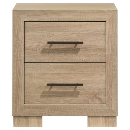 Arielle 2-drawer Bedroom Nightstand with Casters Light Oak