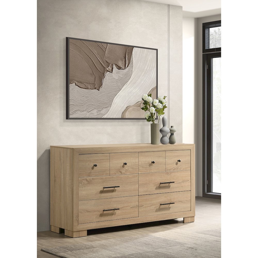 Arielle 6-drawer Bedroom Dresser Cabinet Light Oak