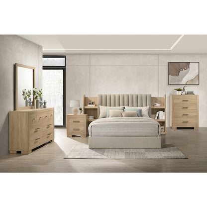 Arielle 6-drawer Bedroom Dresser with Mirror Light Oak