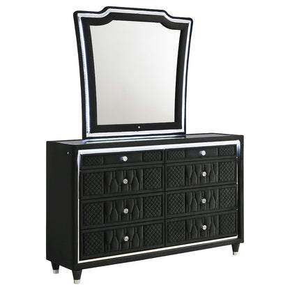 Lorient 8-drawer LED Dresser with Mirror Black