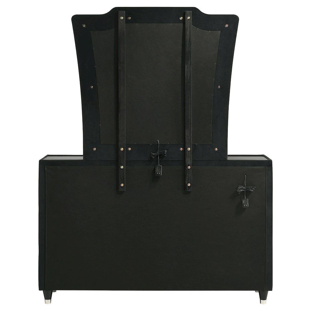 Lorient 8-drawer LED Dresser with Mirror Black