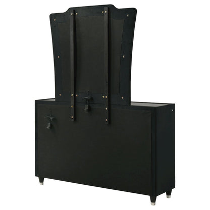 Lorient 8-drawer LED Dresser with Mirror Black