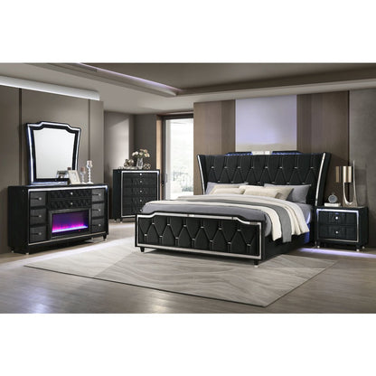 Lorient 5-drawer LED Chest of Drawers Black