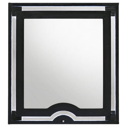 Ravenne Velvet Upholstered LED Dresser Mirror Black