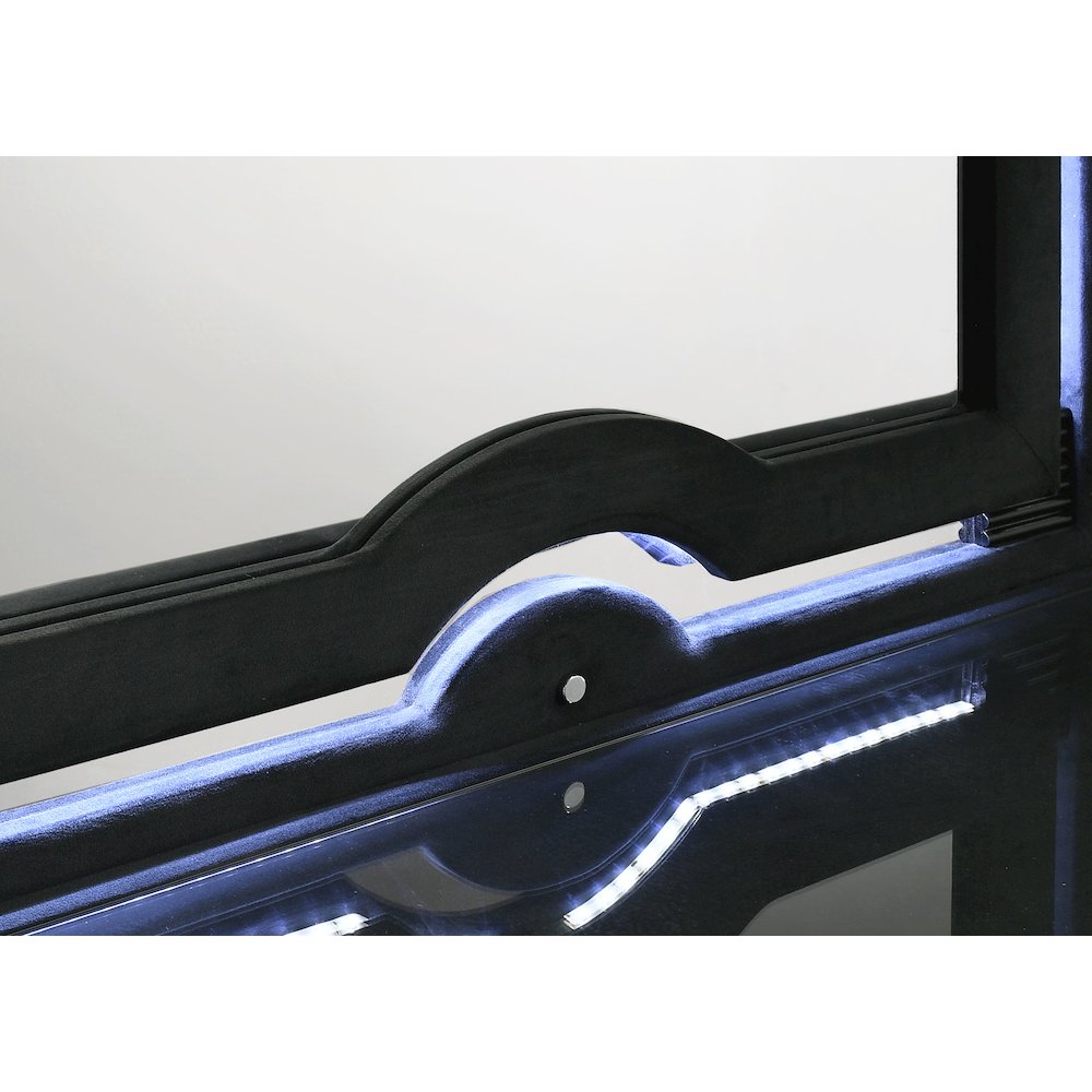 Ravenne Velvet Upholstered LED Dresser Mirror Black