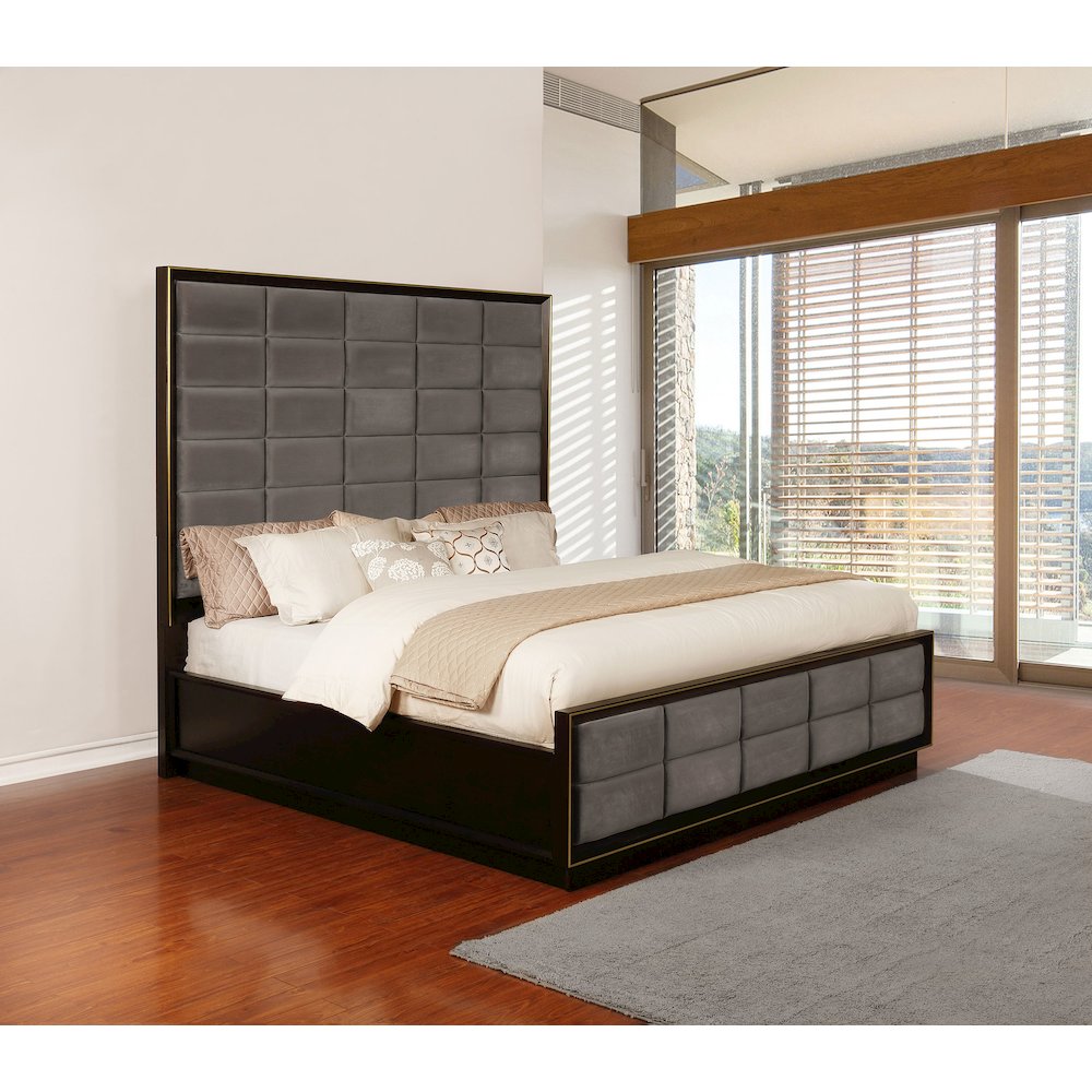 Durango 77-inch Eastern King Panel Bed Smoked Peppercorn