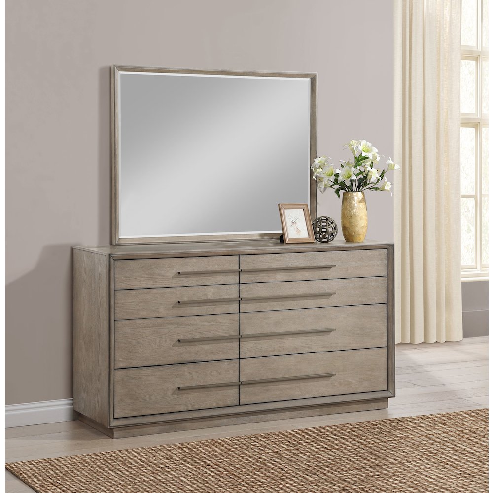 Durango 8-drawer Dresser and Mirror Washed Oak