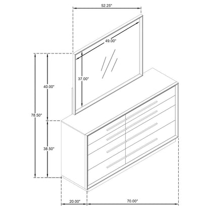 Durango 8-drawer Dresser and Mirror Washed Oak