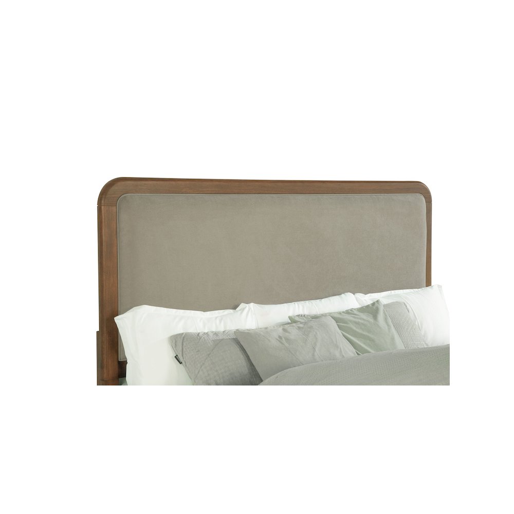 Maderia 57-inch Upholstered Eastern King Panel Bed Walnut