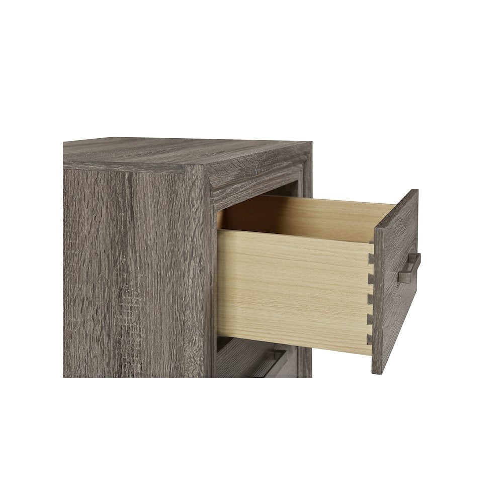 Wright 2-drawer Nightstand Bedside Table Brown Oak