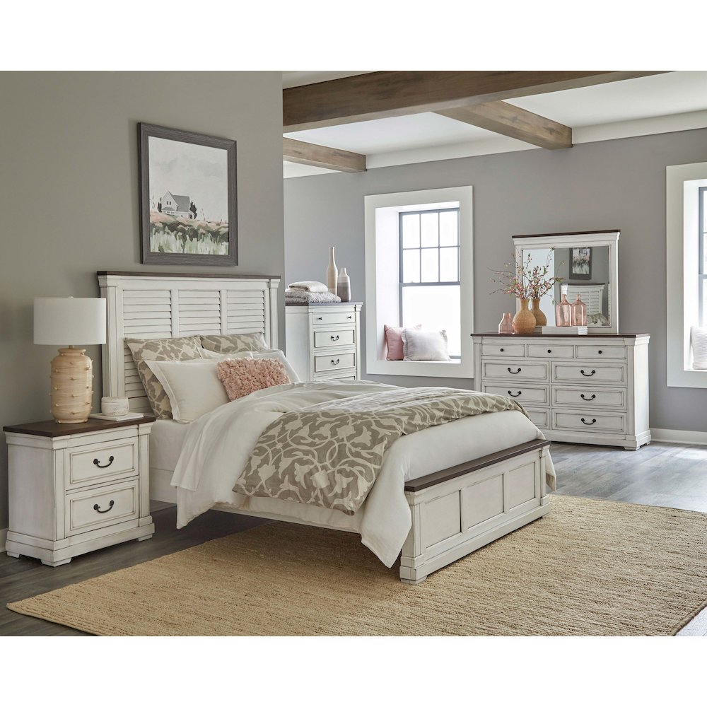 Hillcrest Dresser Mirror Distressed White