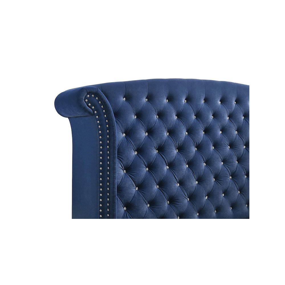 Melody Upholstered California King Wingback Bed Pacific Blue