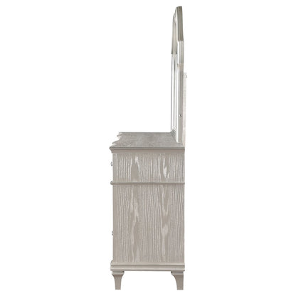 Evangeline 9-drawer Dresser with Mirror Silver Oak