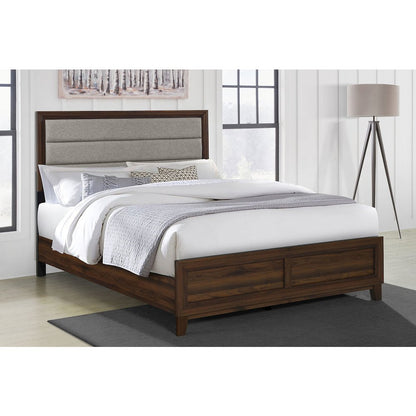 Welsley 50-inch Upholstered California King Bed Walnut
