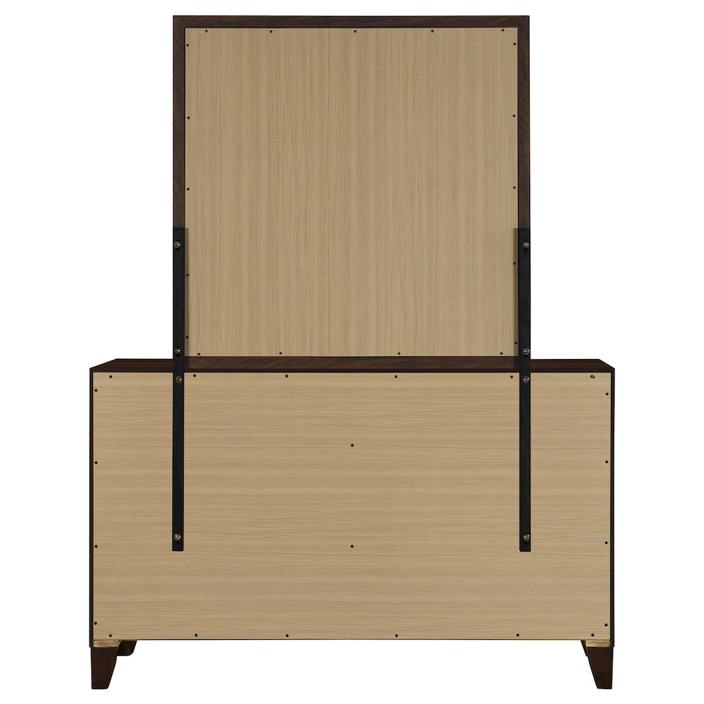 Welsley 6-drawer Dresser and Mirror Walnut
