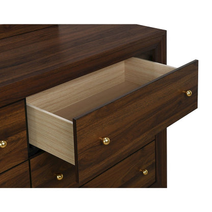 Welsley 6-drawer Dresser and Mirror Walnut