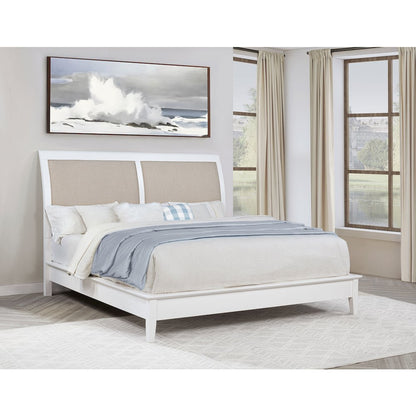 Bexhill 56-inch Upholstered Eastern King Panel Bed White