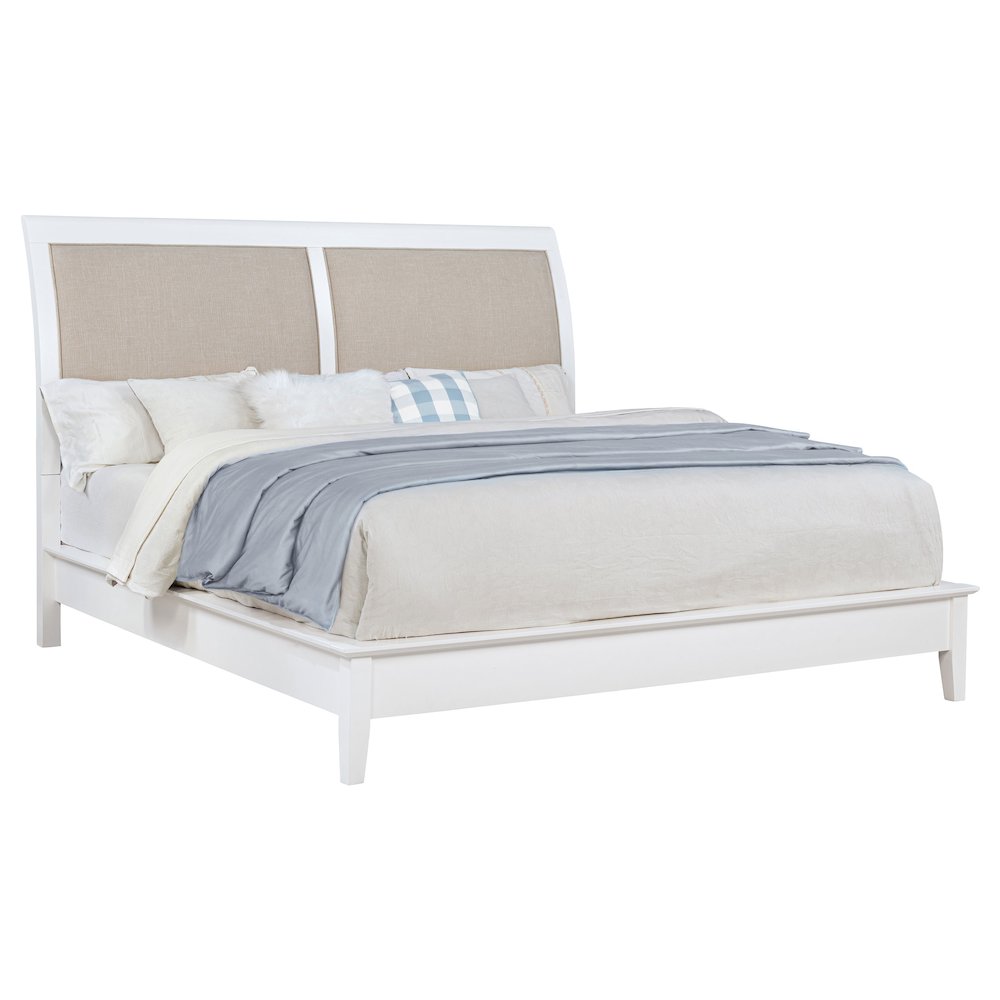 Bexhill 56-inch Upholstered Eastern King Panel Bed White