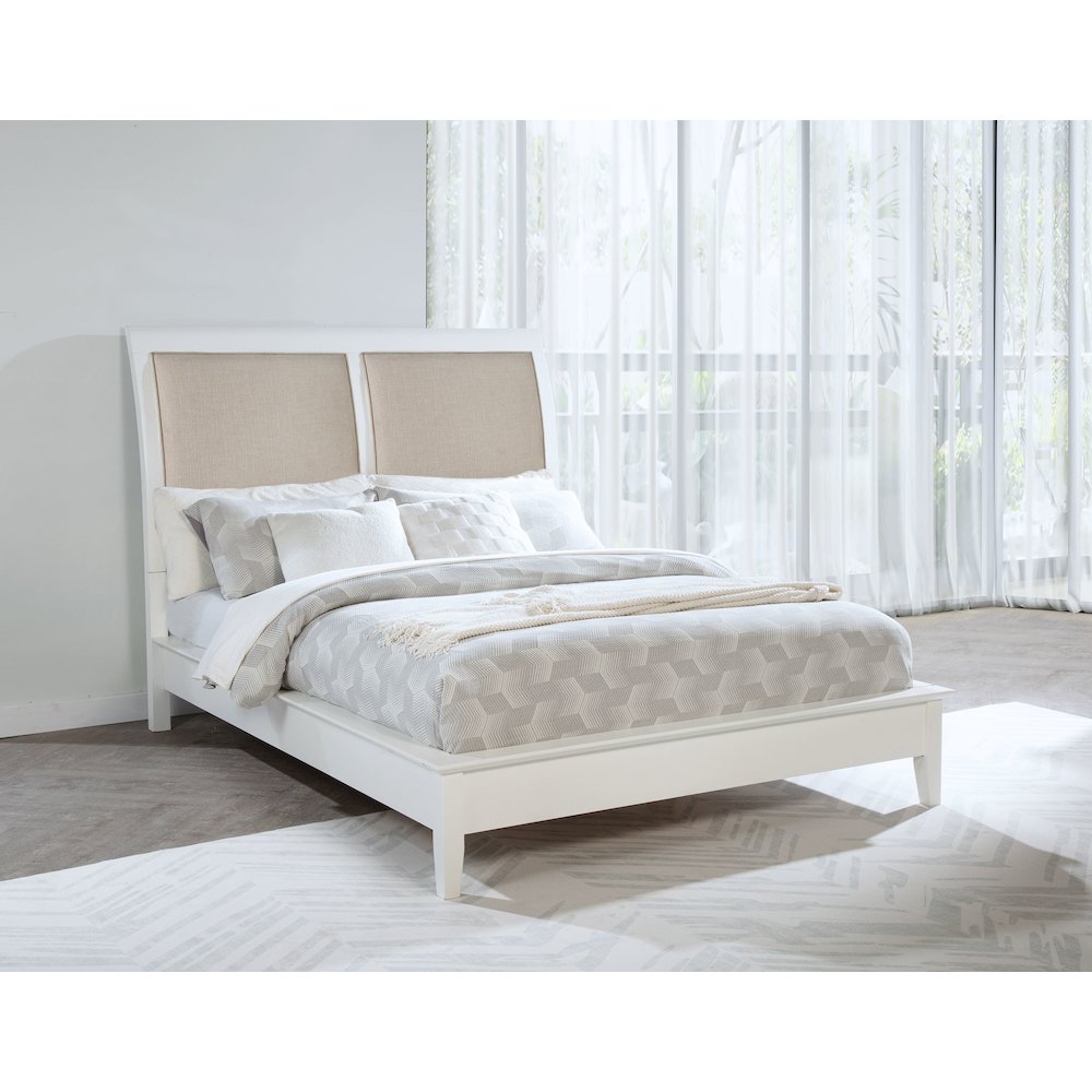 Bexhill 56-inch Upholstered California King Panel Bed White