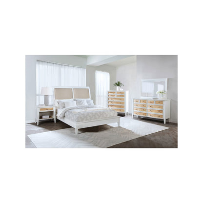 Bexhill 56-inch Upholstered California King Panel Bed White