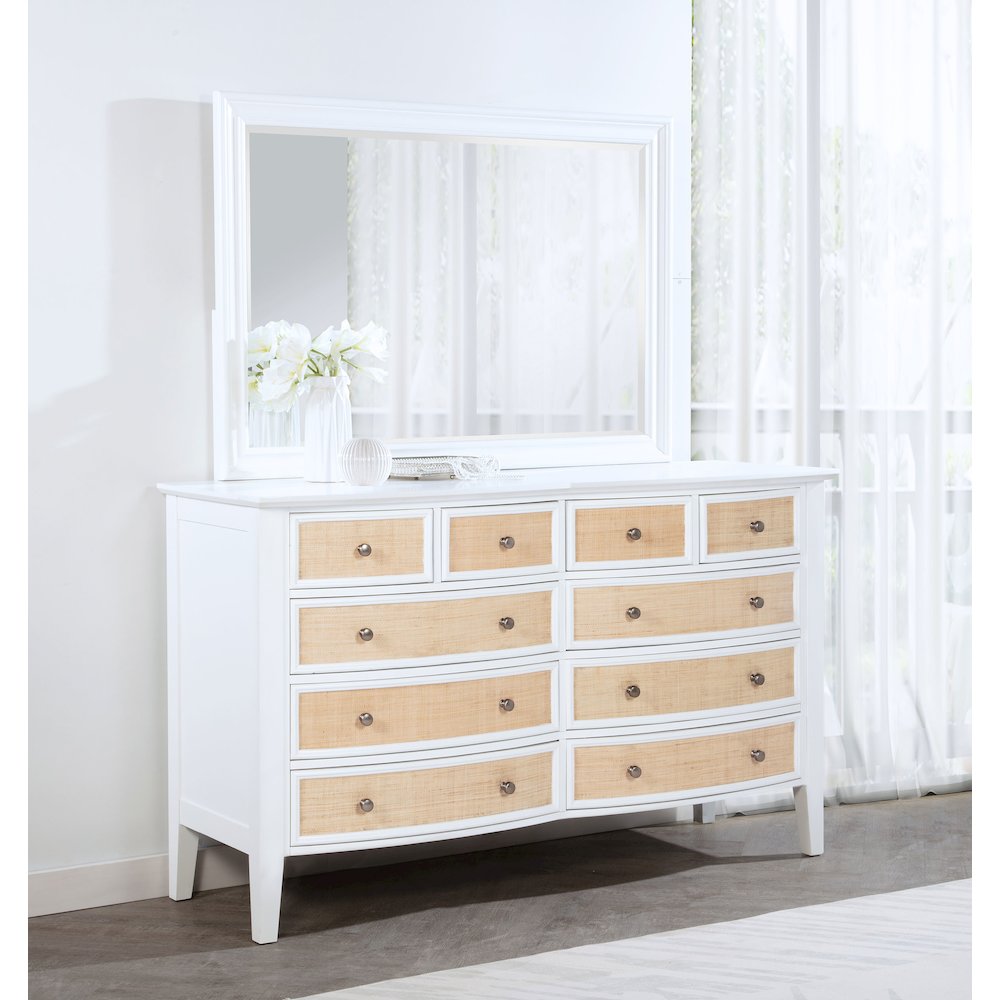 Bexhill 10-drawer Dresser and Mirror White