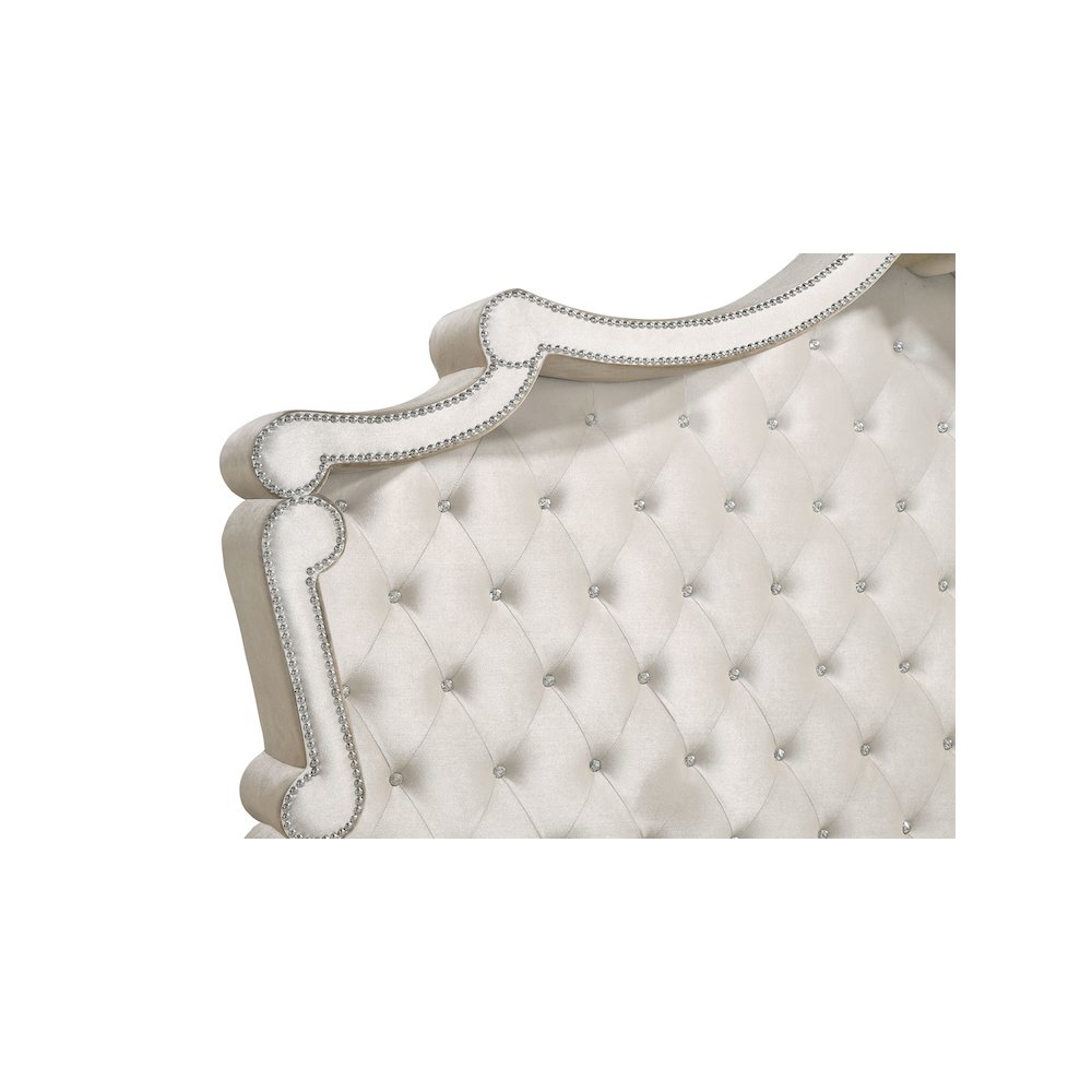 Antonella Upholstered Queen Panel Bed Ivory and Camel