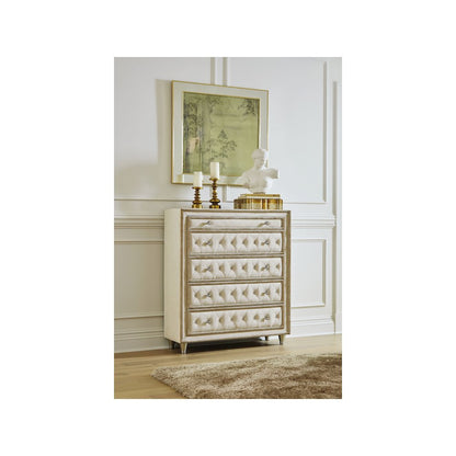 Antonella 5-drawer Bedroom Chest Ivory and Camel