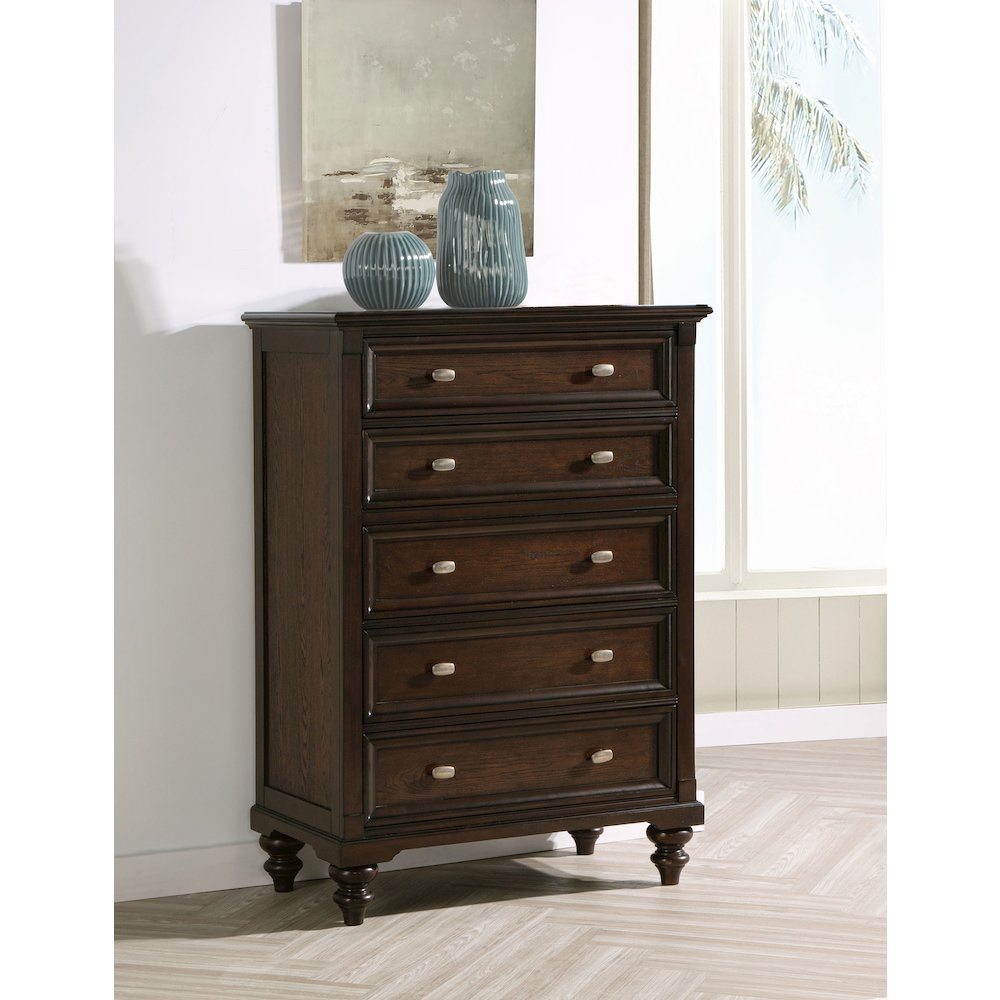 Andover 5-drawer Chest of Drawers Dark Oak