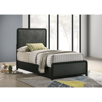 Cavelle 51-inch Upholstered Twin Panel Bed Black