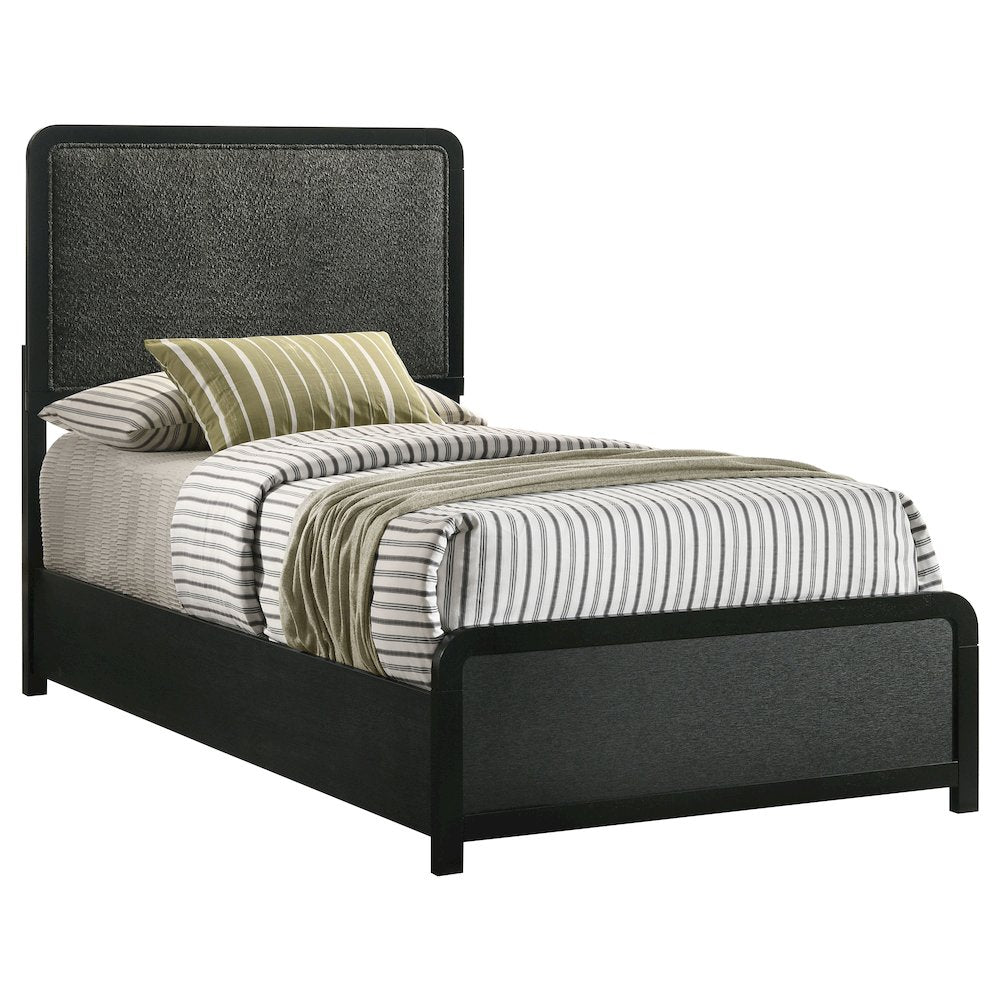 Cavelle 51-inch Upholstered Twin Panel Bed Black
