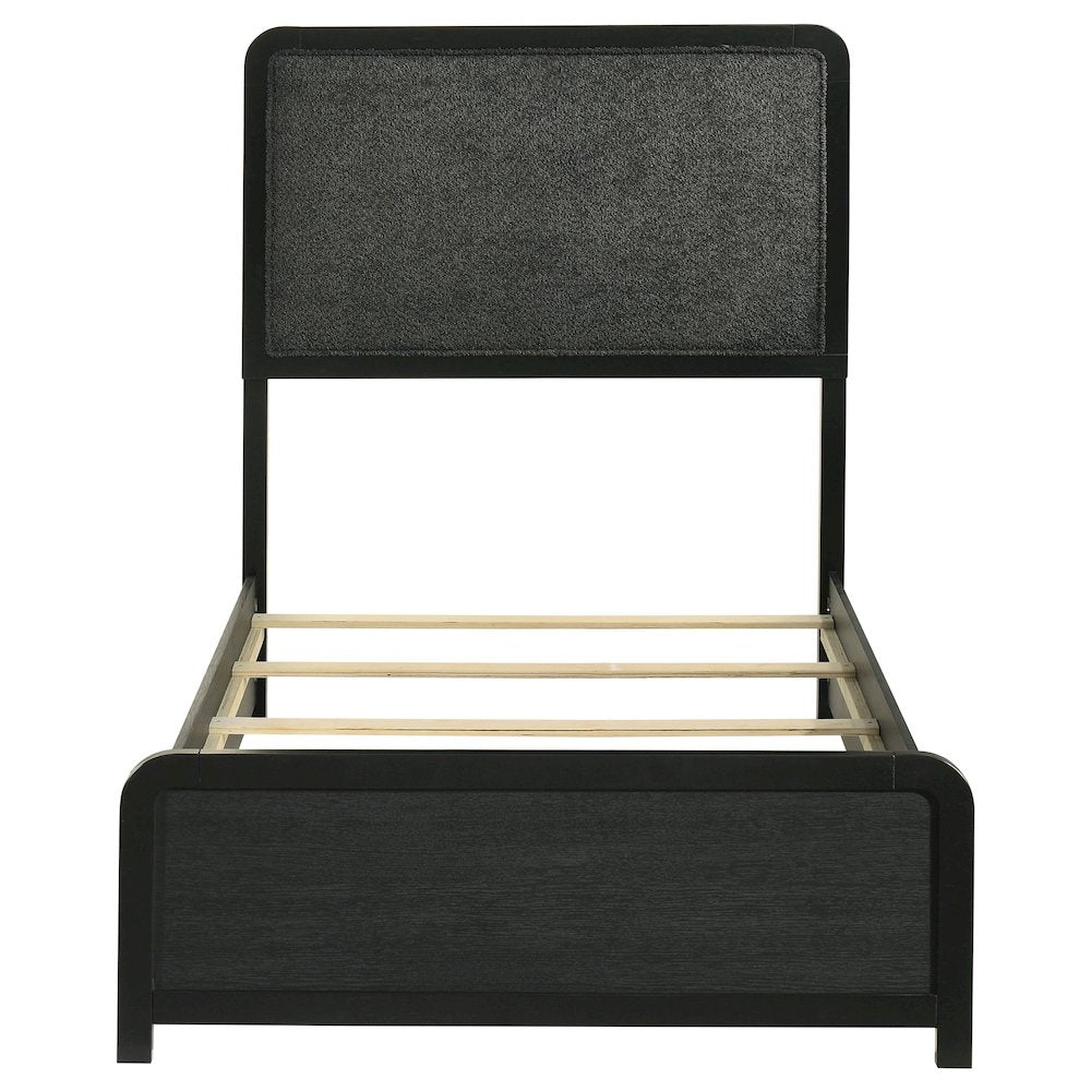 Cavelle 51-inch Upholstered Twin Panel Bed Black
