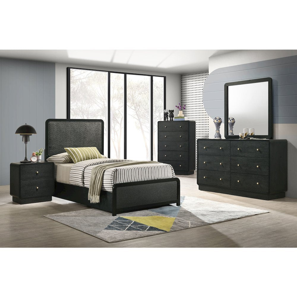 Cavelle 5-piece Twin Bedroom Set Black