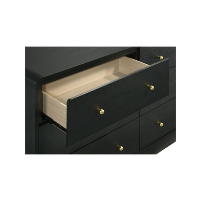 Cavelle 6-drawer Dresser and Mirror Black