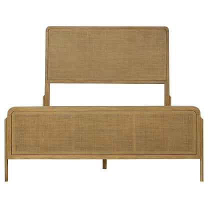 Arini Rattan California King Panel Bed Sand Wash and Natural