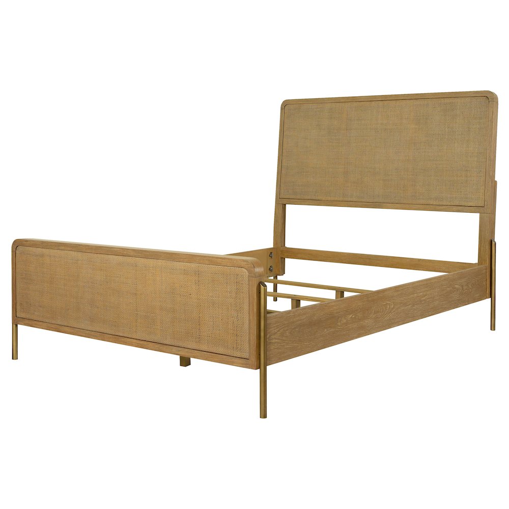 Arini Rattan California King Panel Bed Sand Wash and Natural