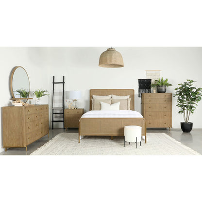 Arini Rattan California King Panel Bed Sand Wash and Natural