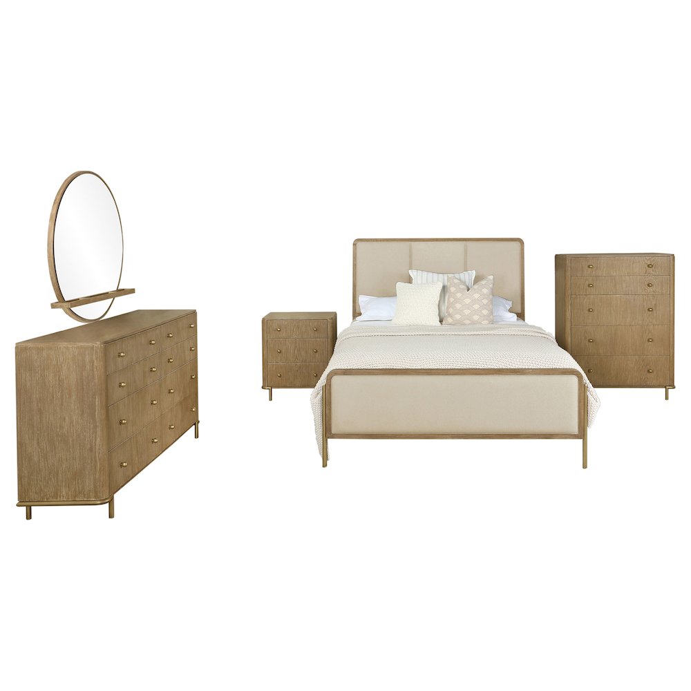 Arini 5-piece Eastern King Bedroom Set Cream and Sand Wash