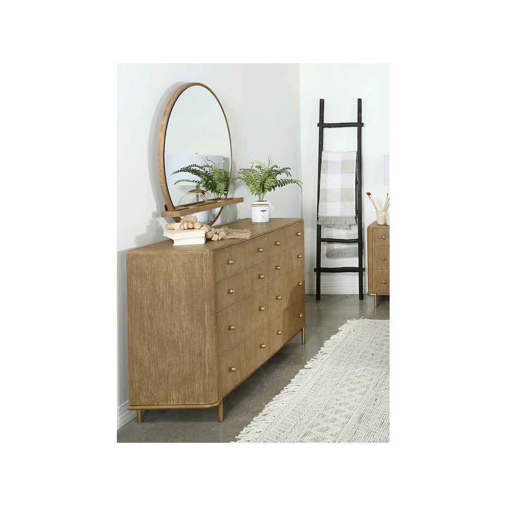 Arini 8-drawer Dresser with Mirror Sand Wash