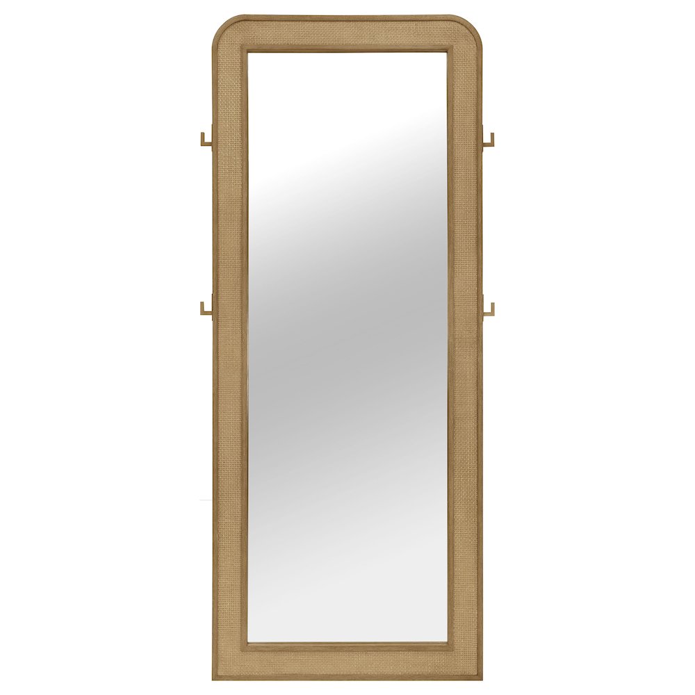 Arini Cane Weave Full Length Standing Floor Mirror Sand Wash