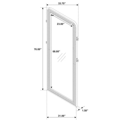 Arini Cane Weave Full Length Standing Floor Mirror Sand Wash