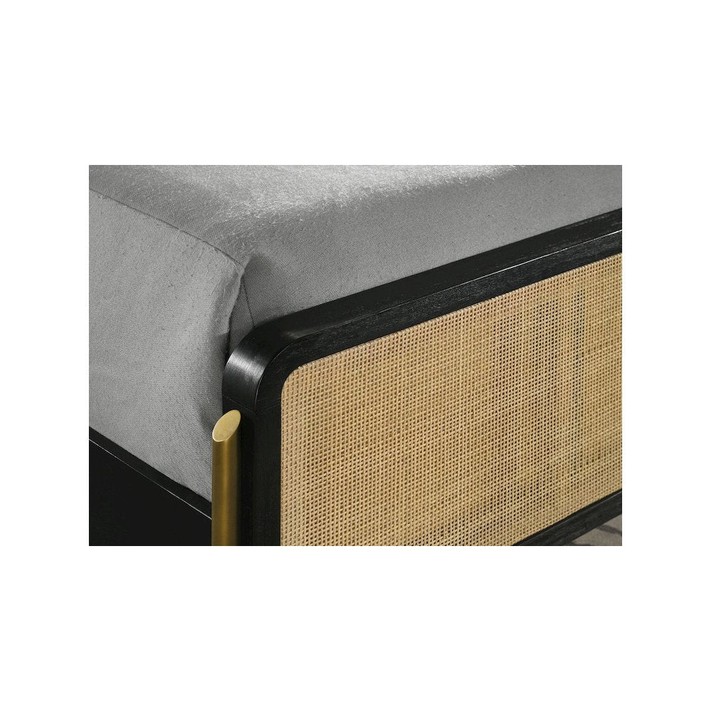 Arini Rattan Eastern King Panel Bed Black and Natural
