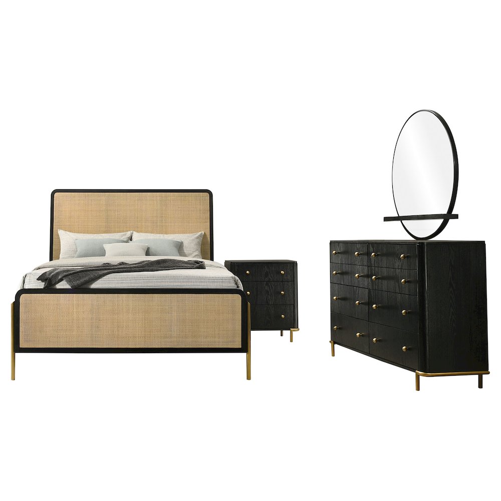 Arini 4-piece California King Bedroom Set Black and Natural