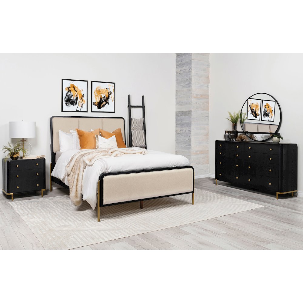 Arini 4-piece California King Bedroom Set Cream and Black