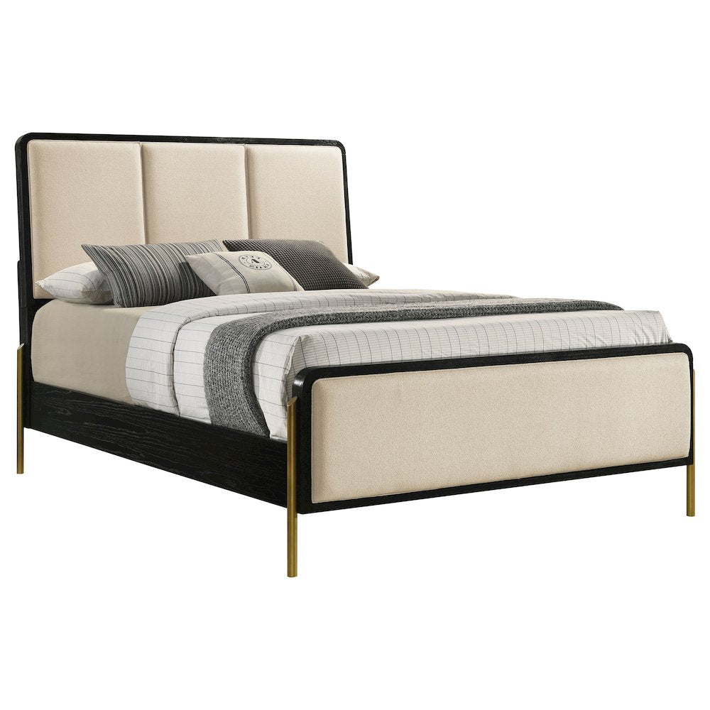 Arini 56-inch Queen Panel Bed Cream and Black