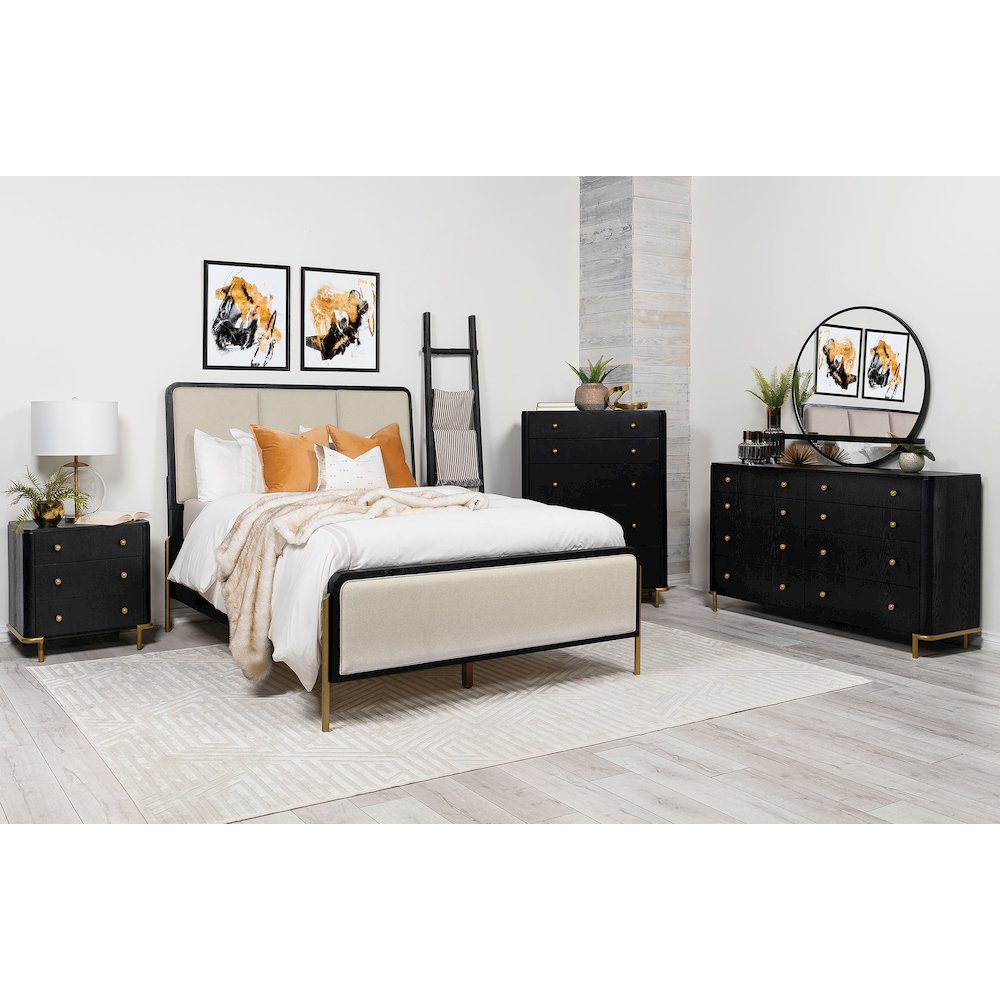 Arini 5-piece Queen Bedroom Set Cream and Black