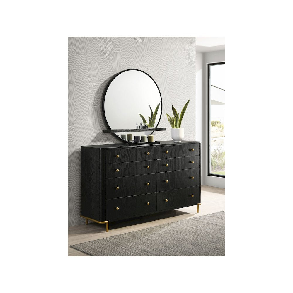 Arini 8-drawer Dresser with Mirror Black