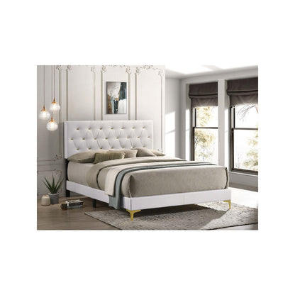 Kendall Upholstered California King Panel Bed White