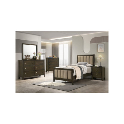 Wilkes 51-inch Upholstered Twin Bed Dark Cocoa