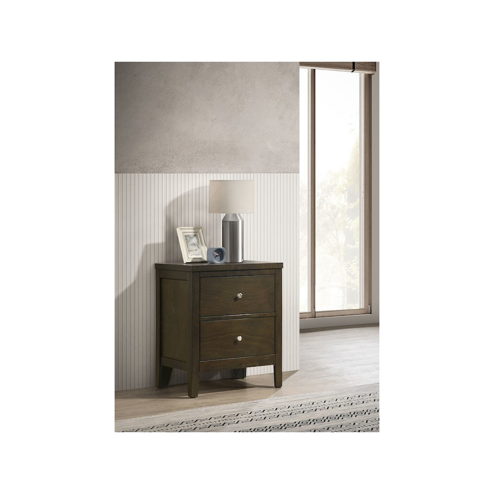 Wilkes 2-drawer Nightstand Bedside Table Dark Cocoa